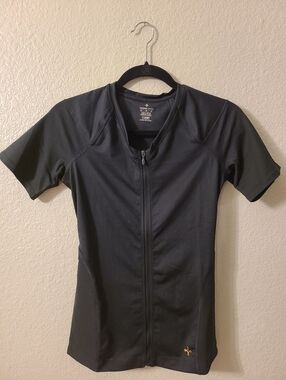 Tommie Copper Black Compression Front Zip Shirt Medium Copper And Zinc Infused